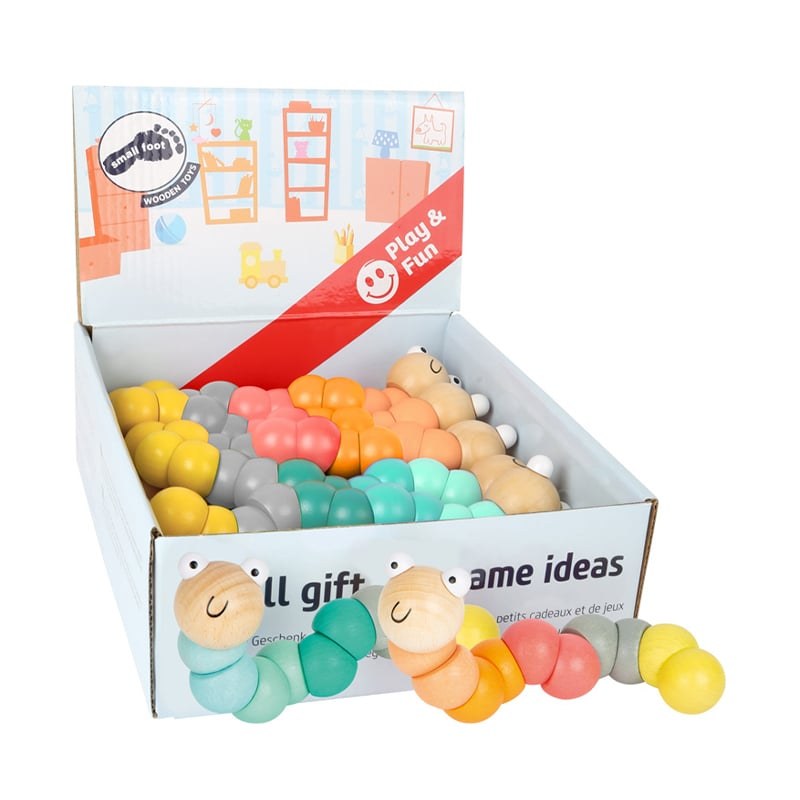 Display Small Foot cu 14 omizi din lemn pentru abilitati motorii