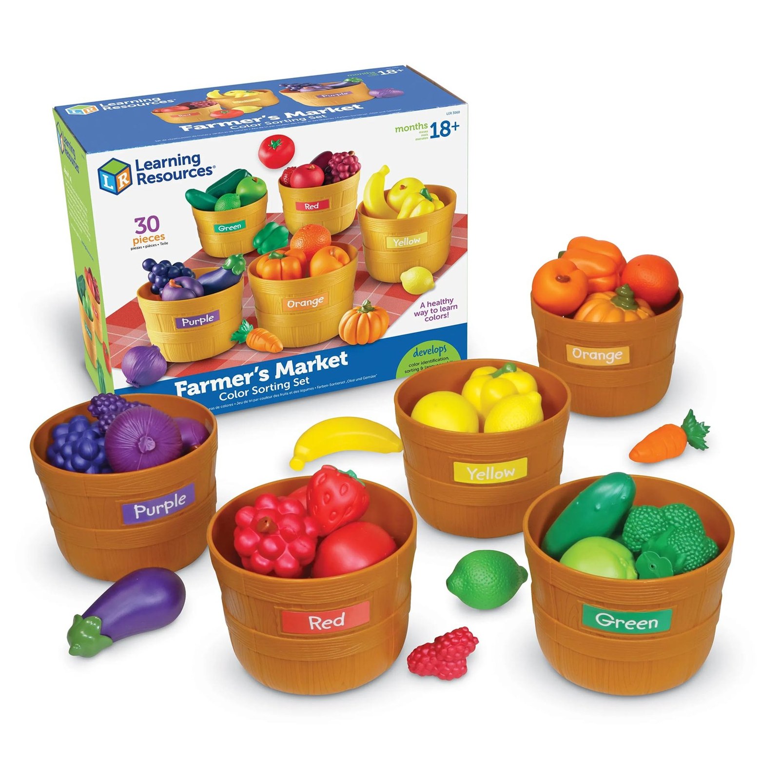 Learning Resources Set de sortare și numărat Piața de fermieri, 25 de piese