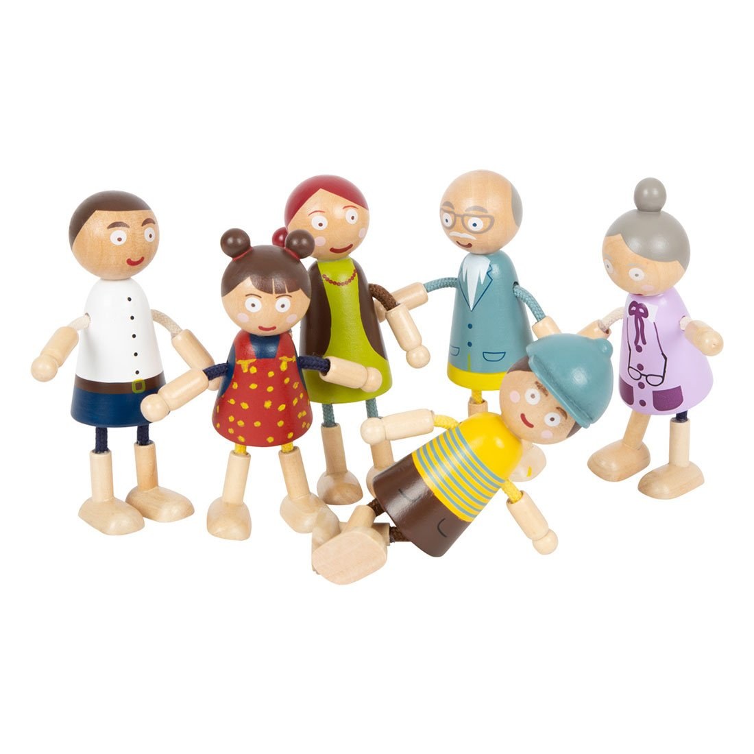 Small Foot păpuși Familie, din lemn, 6 bucăți