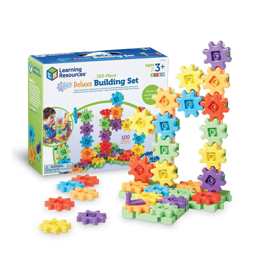 Learning Resources Set construcție cu roți dințate, 100 bucăți