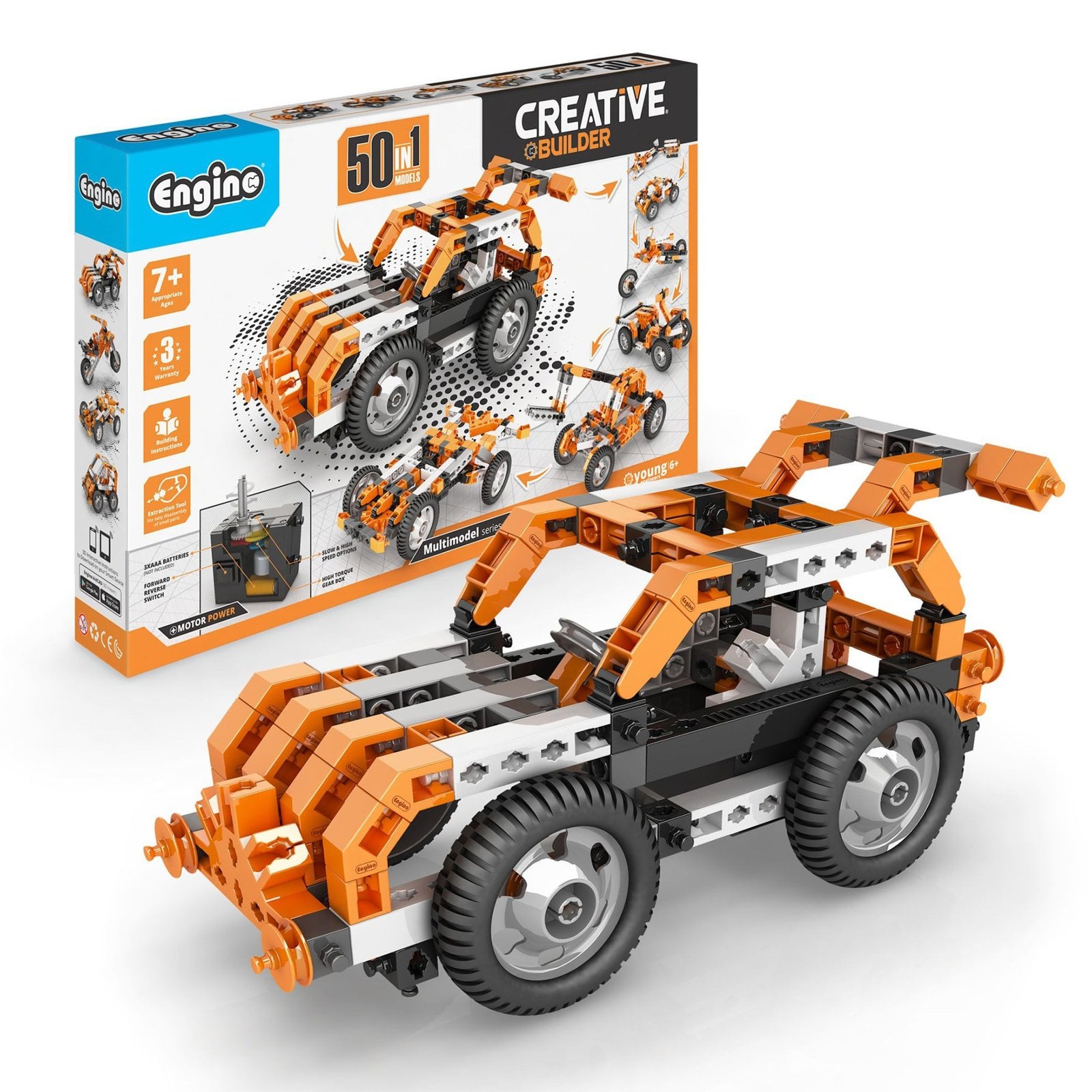 Engino Set de Construcție Creative Builder Motorized, 50 în 1