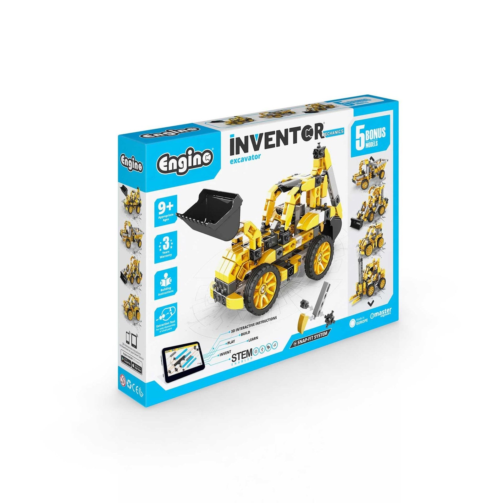 Engino Set de Construcție Inventor Mechanics, Excavator 5 în 1