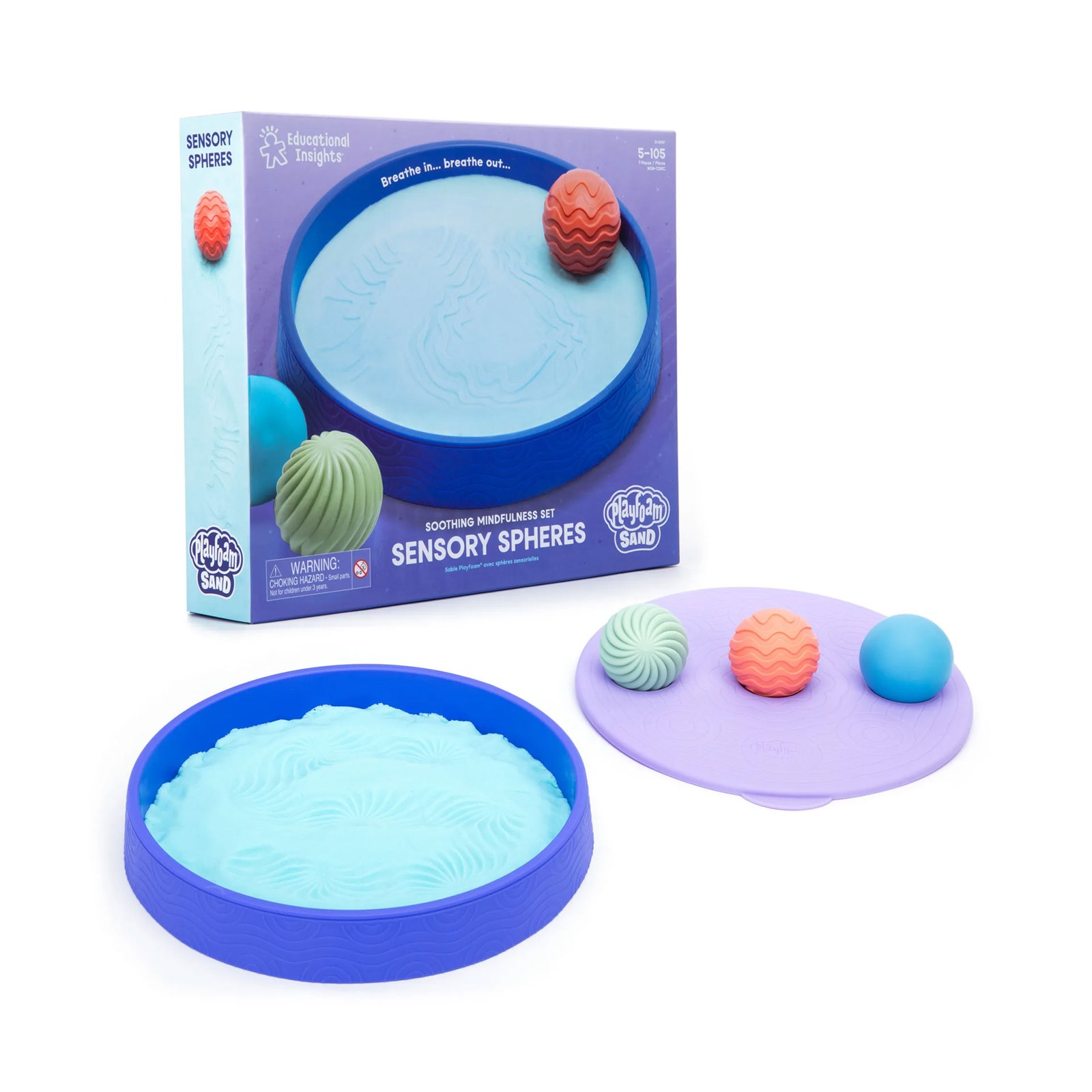Set senzorial Learning Resources Playfoam cu nisip și sfere reliefate, 450 g