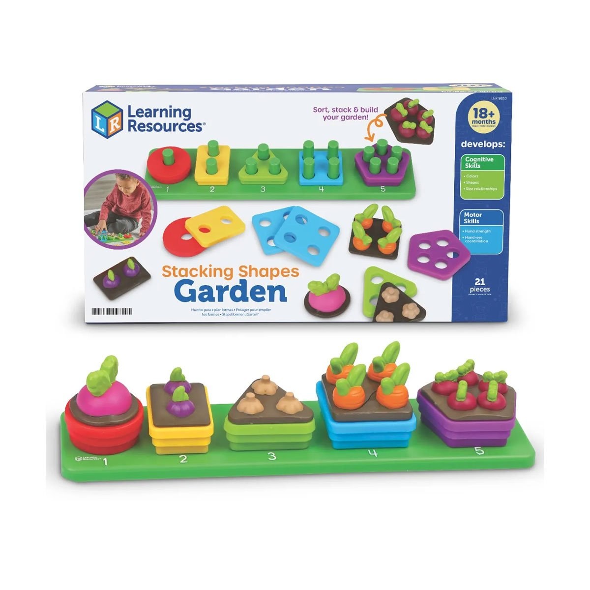 Learning Resources puzzle cu forme Grădina, de încastrat