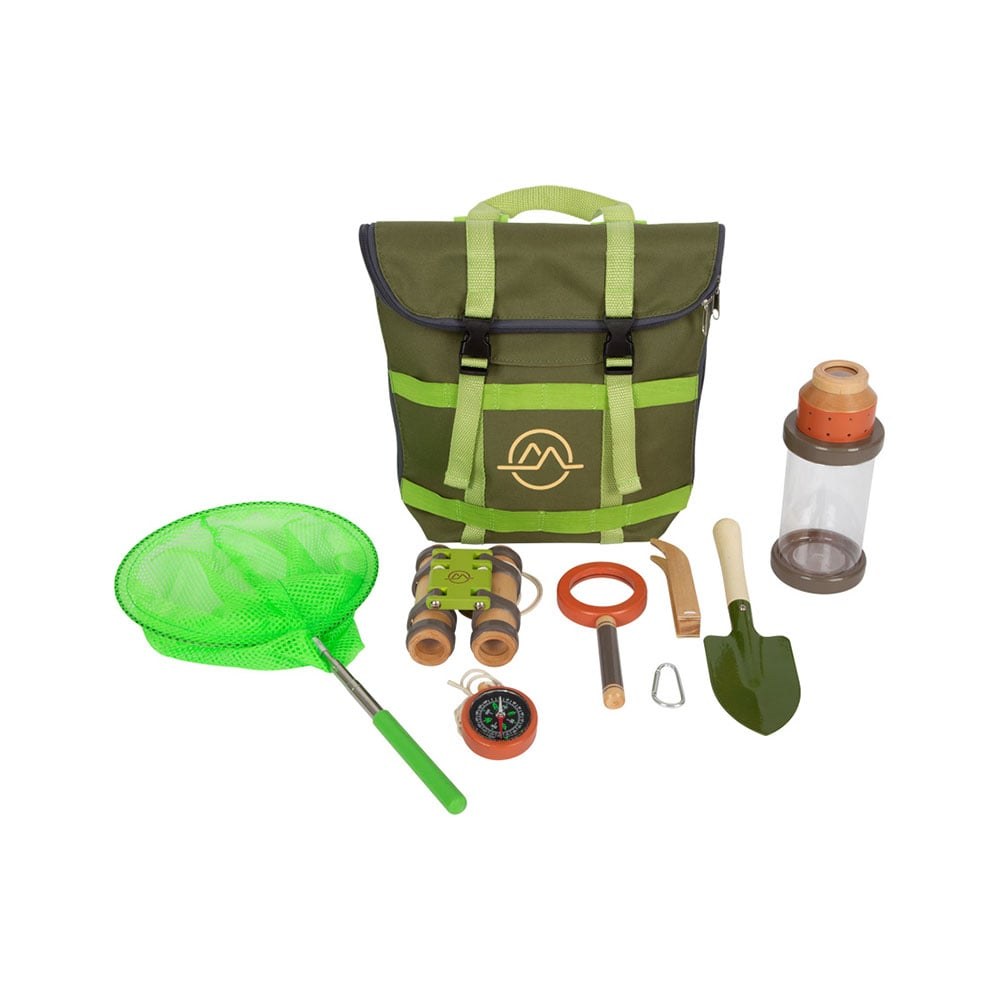 Set de explorator Small Foot cu rucsac, din lemn, 9 piese