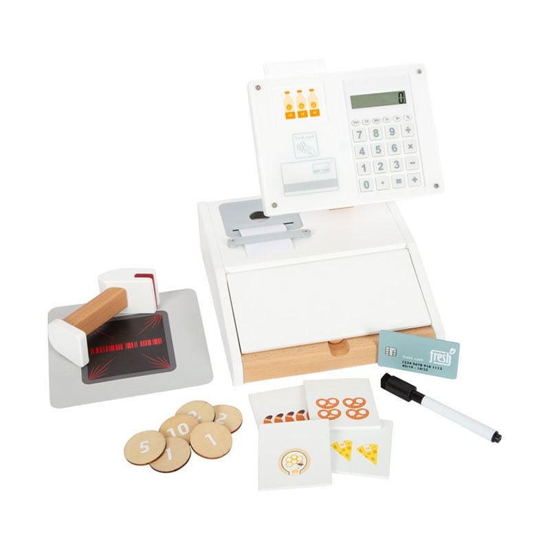 Casă de marcat din lemn Small Foot Fresh, cu scanner, pentru copii