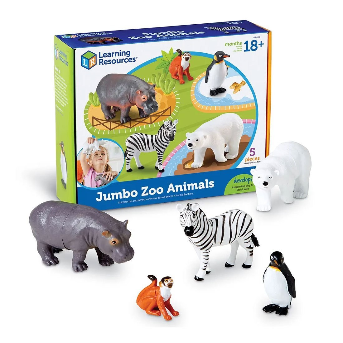Learning Resources Animale de la grădina zoologică Jumbo, 5 bucăți