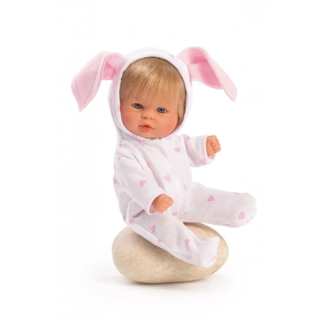 Păpușă bebeluș Asi Bomboncín - Chiquita, pijama cu urechiușe, 20 cm