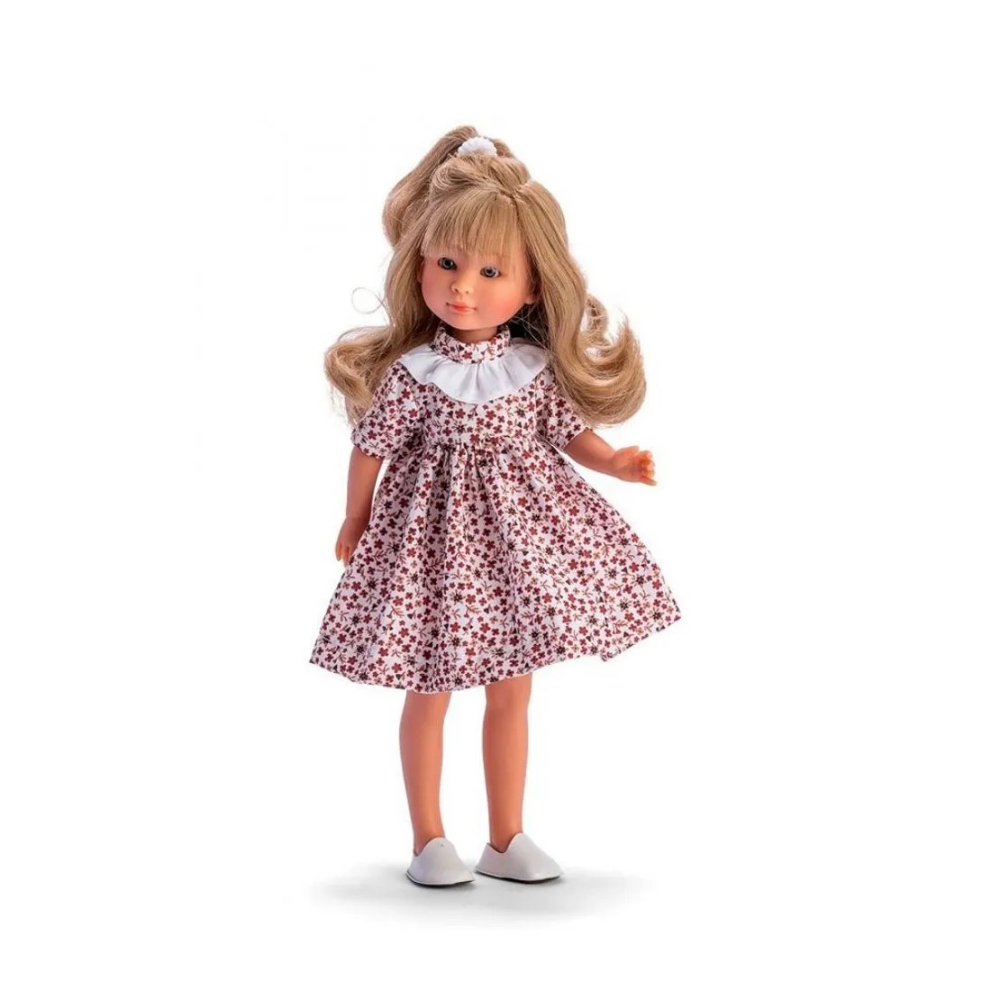 Păpușă Asi Celia - cu rochie cu flori bordo, 30 cm