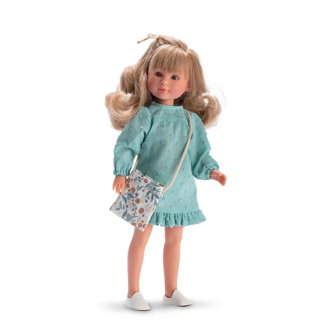 Păpușă Asi Celia - cu rochie albastru-verde, 30 cm