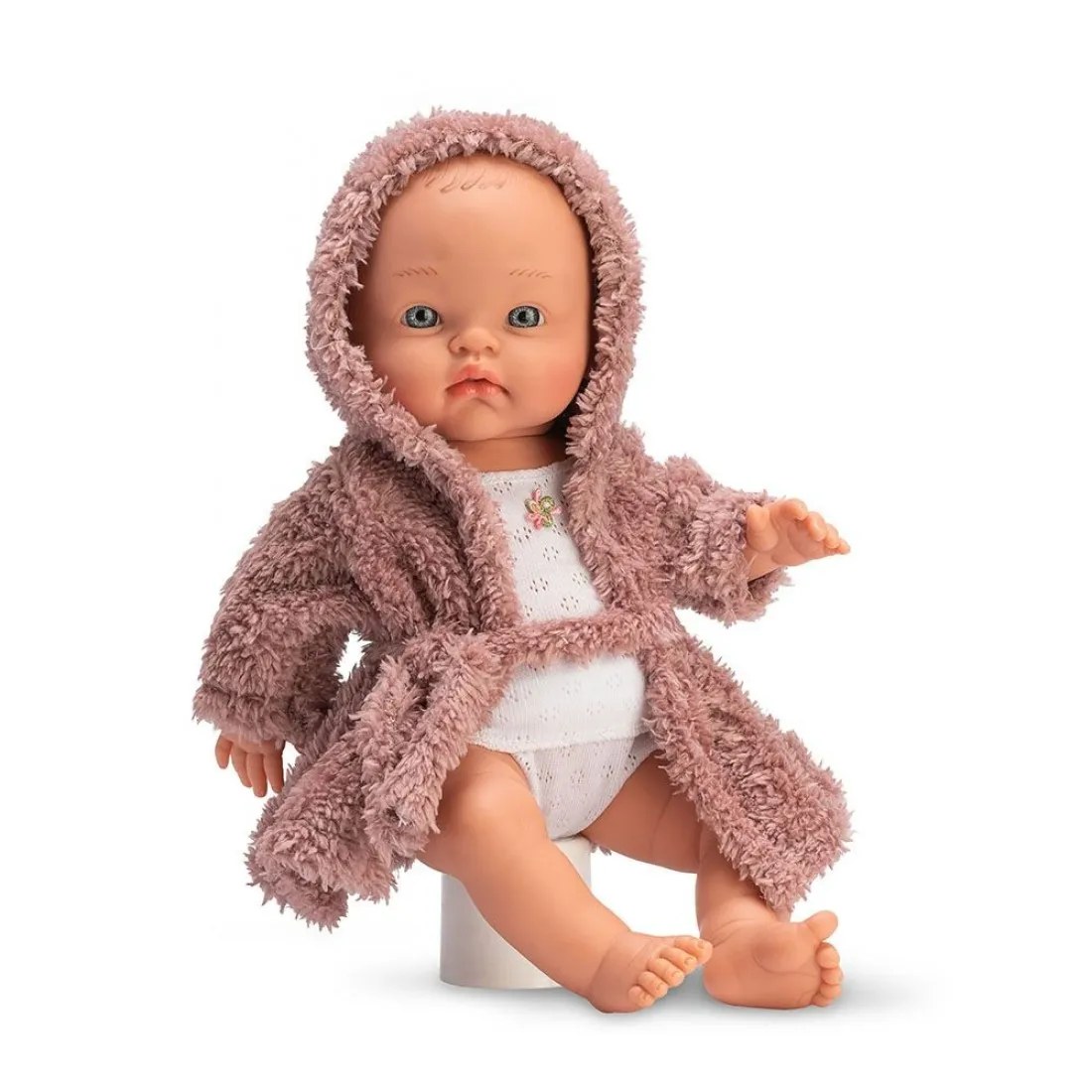Păpușă bebeluș Alex Asi - halat roz, 36 cm