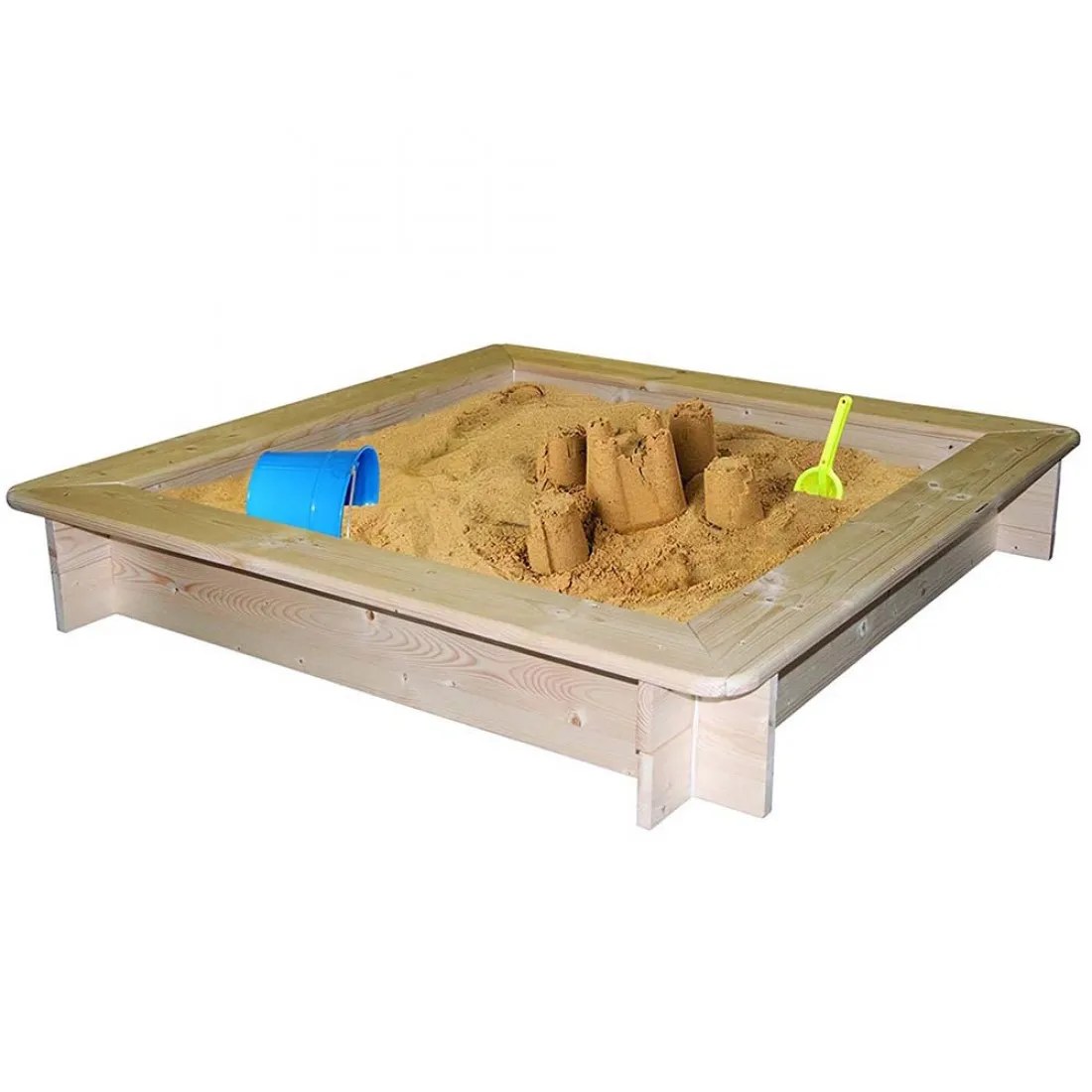 Căsuță de nisip Woody cu copertină - natural II