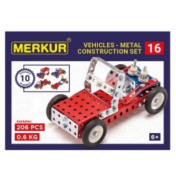 Constructor metalic Merkur 016 - Buggy-uri, 10 în 1, 205 piese