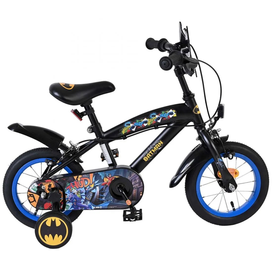 Bicicletă pentru copii cu roți ajutătoare - Batman, 12 inch