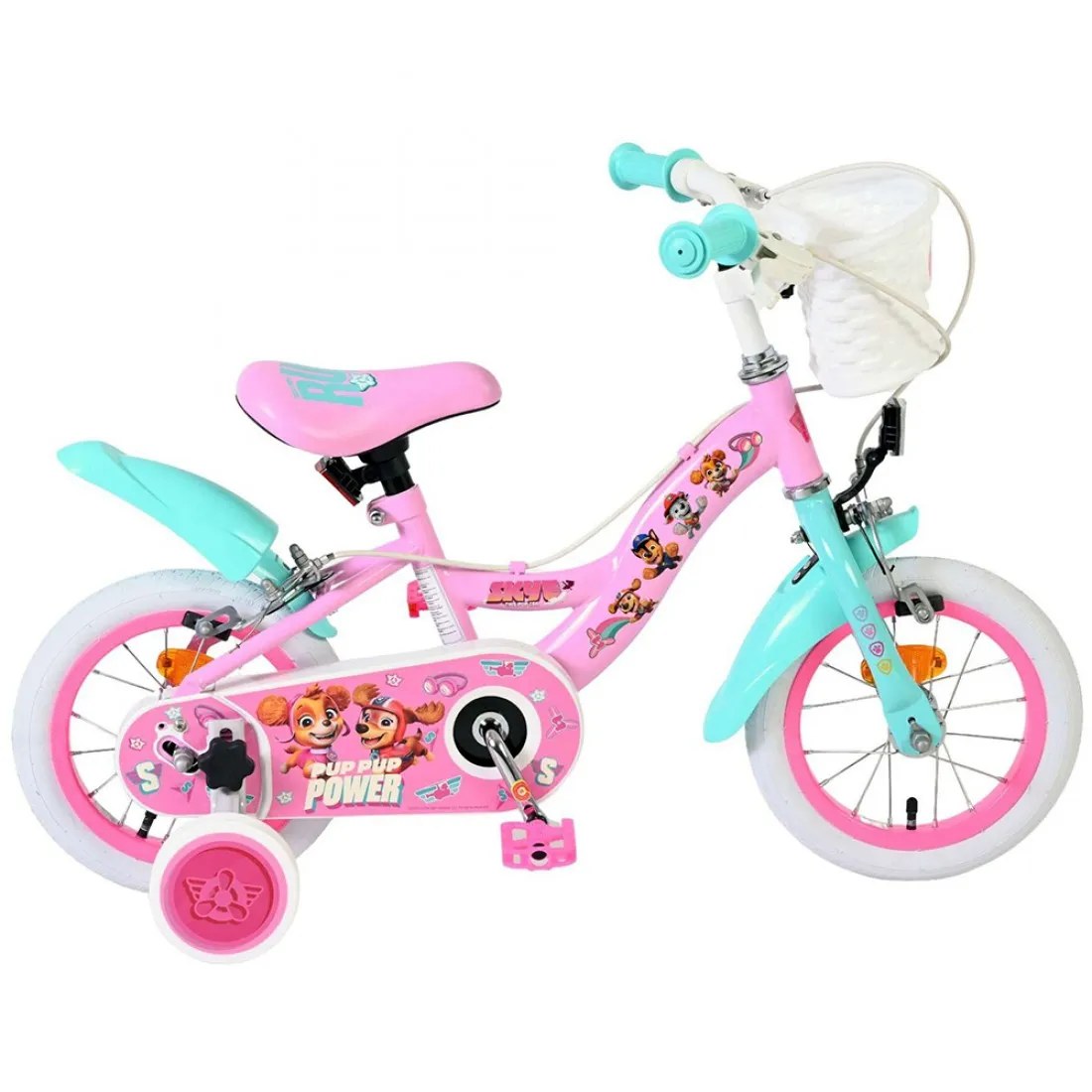 Bicicletă pentru copii cu roți ajutătoare Paw Patrol, 12 inch