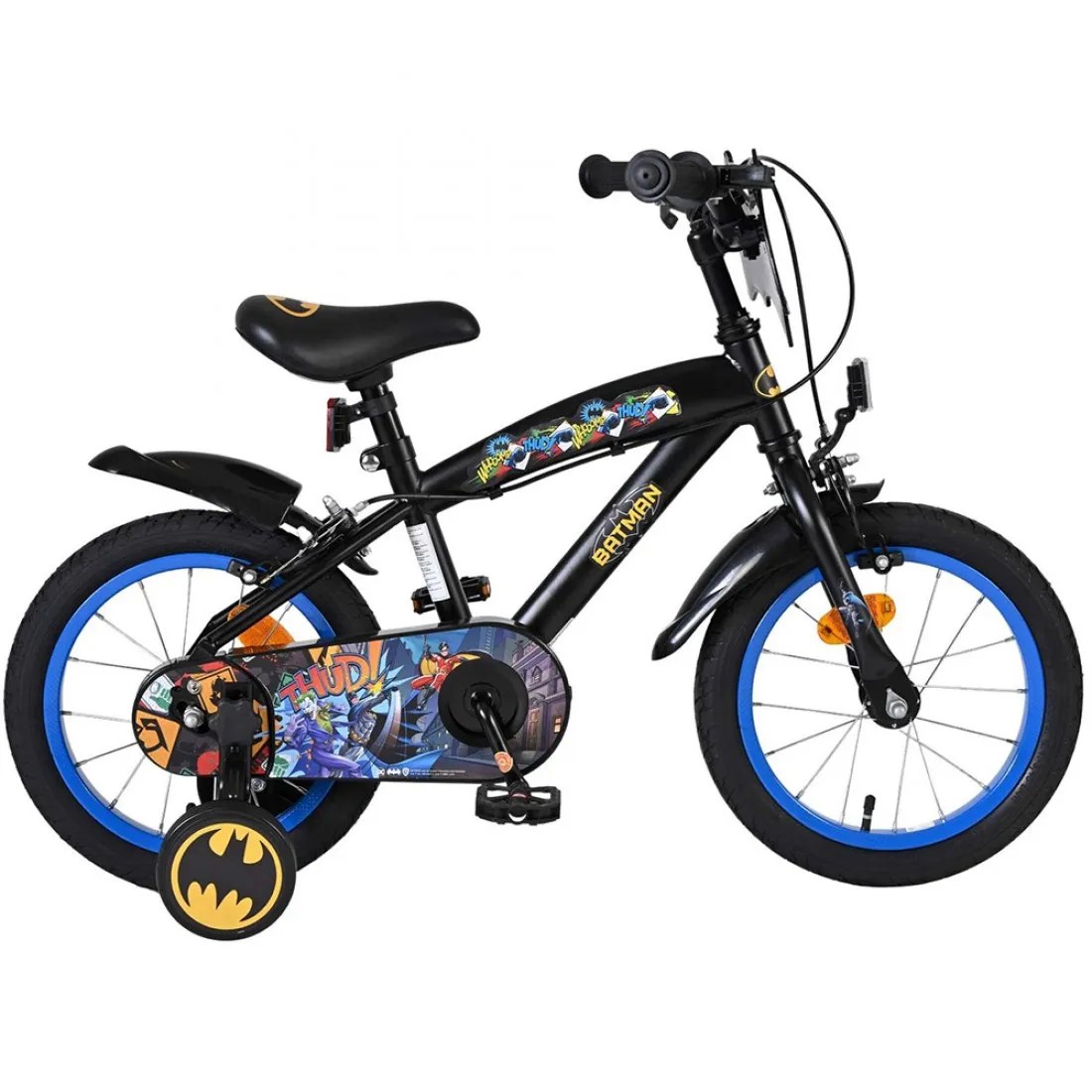 Bicicletă pentru copii cu roți ajutătoare - Batman, 14 inch