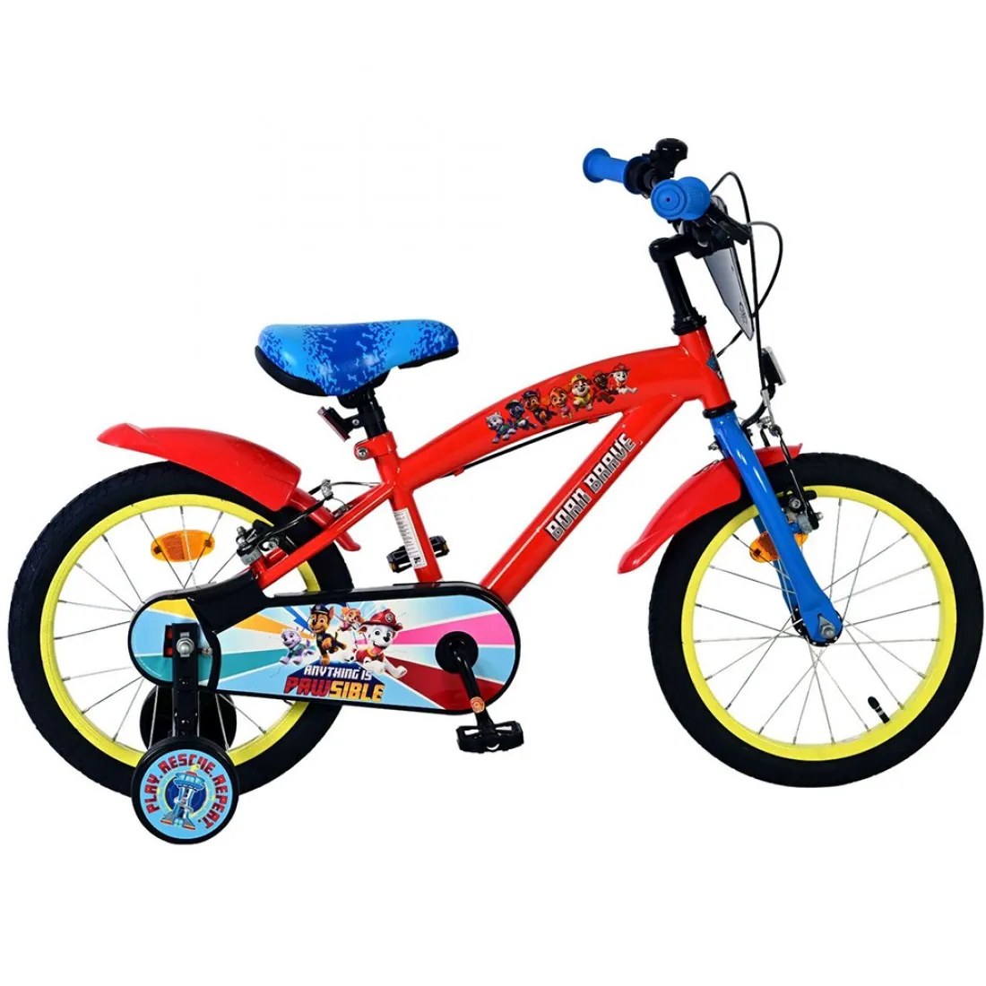 Bicicletă pentru copii cu roți ajutătoare Paw Patrol, 16 inch