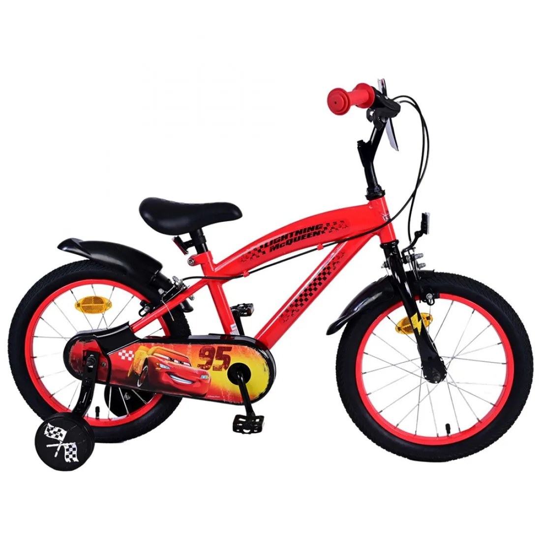 Bicicletă pentru copii cu roți ajutătoare Kubbinga - Cars, 16 inch