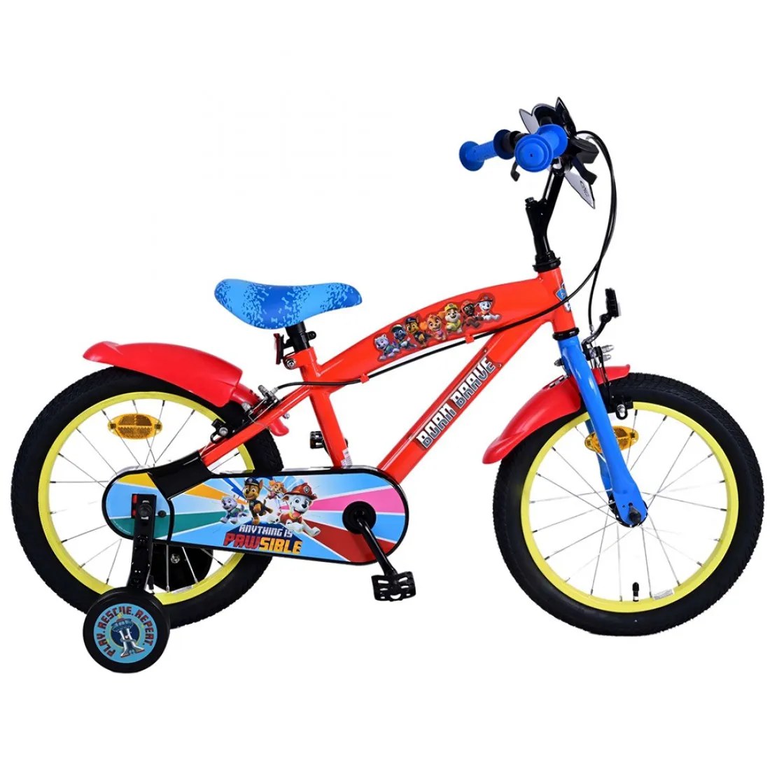 Bicicletă pentru copii cu roți ajutătoare Paw Patrol, 16 inch