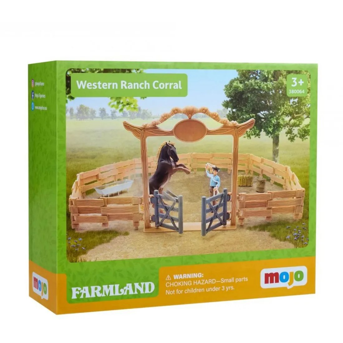 Fermă de cai cu accesorii Mojo Animal Planet, 14 piese