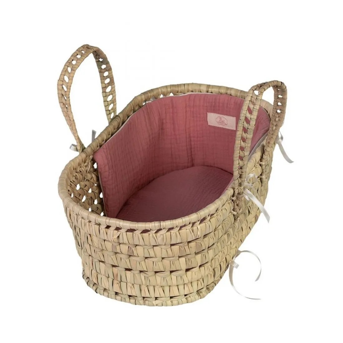 Coș împletit-pat pentru păpuși Asi - 28-34 cm, cu pătură