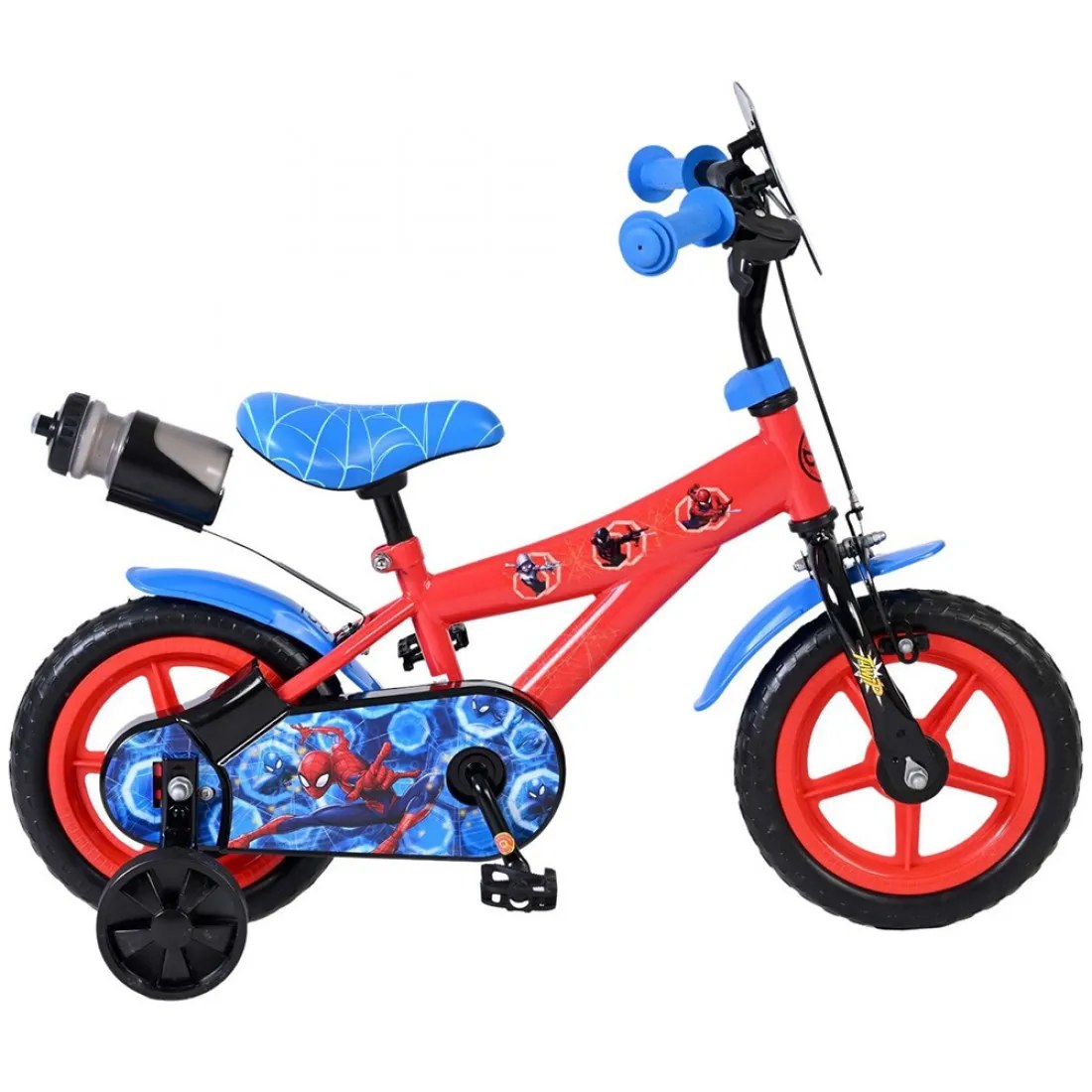 Bicicletă pentru copii cu roți ajutătoare Marvel Spider-Man, 12 inch