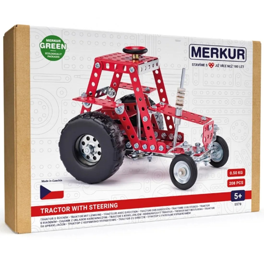 Constructor metalic Merkur 057 - Tractor cu volan, 208 piese