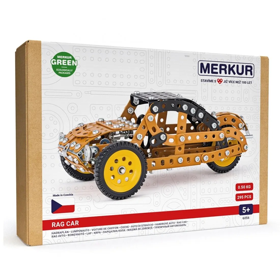 Set de construcție metalic Merkur - Mașină cu motor cu reacție, 295 piese