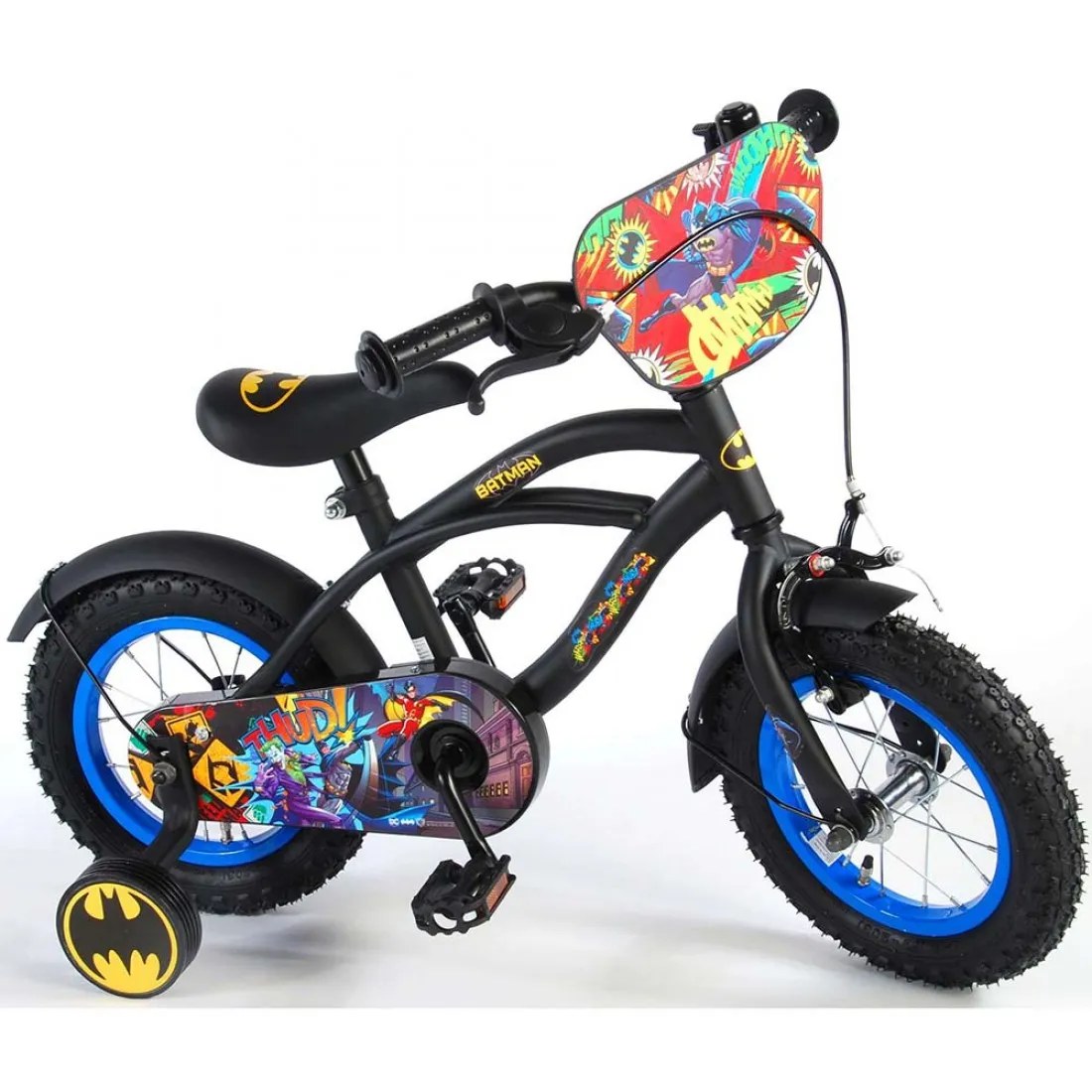 Bicicletă pentru copii cu roți ajutătoare - Batman, 12 inch