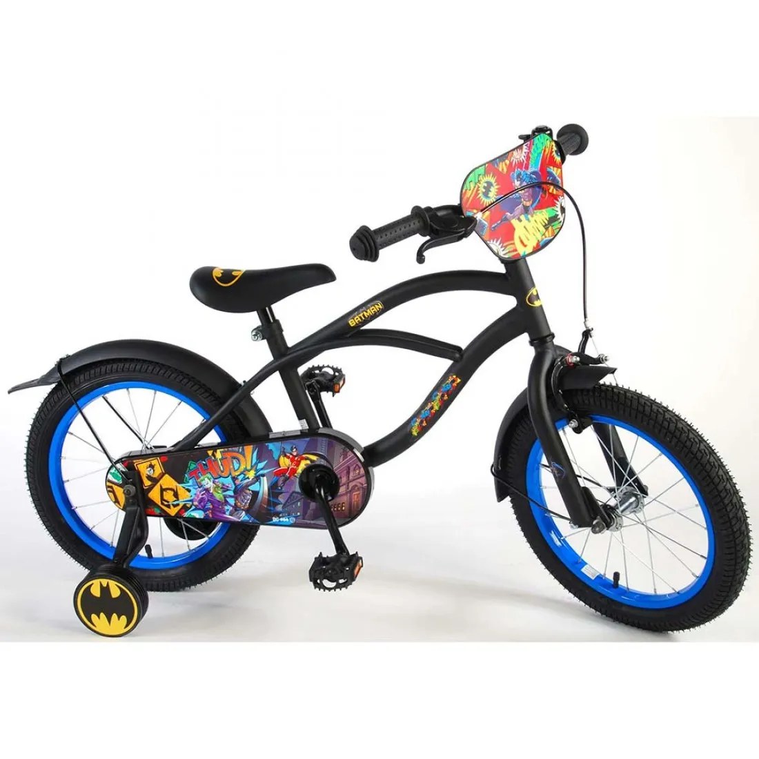 Bicicletă pentru copii cu roți ajutătoare - Batman, 16 inch