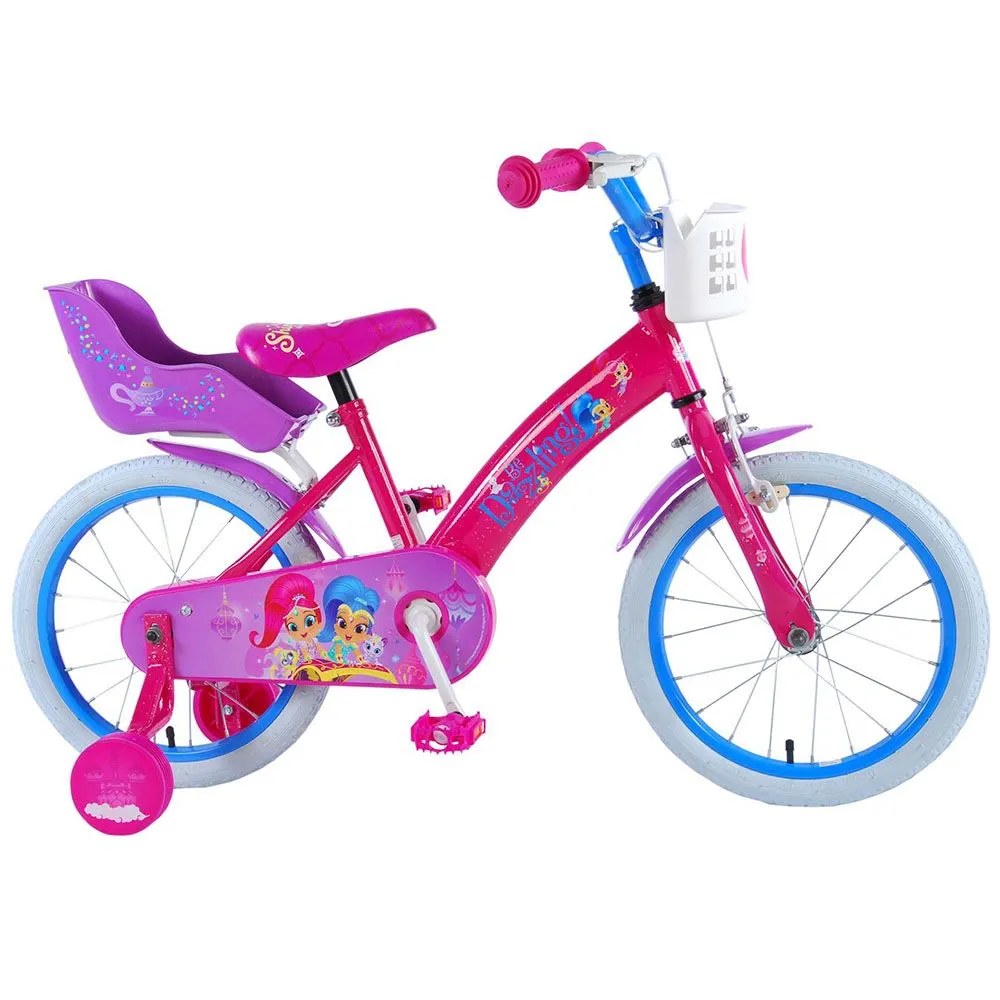 Bicicletă pentru copii cu roți ajutătoare Shimmer and Shine, 16 inch