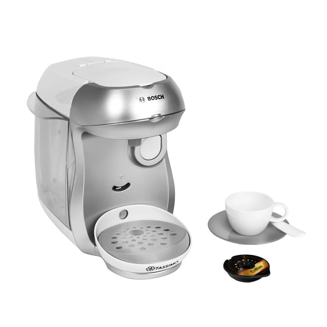 Mașină de cafea pentru copii Theo Klein Bosch Tassimo Happy - argintie