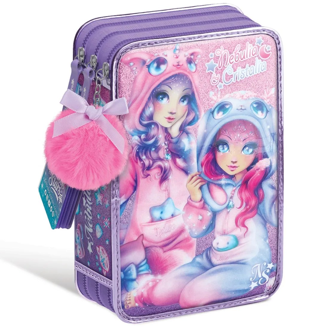 Penar școlar Nebulous Stars - Pijama Party, Nebulia și Cristalia, 3 compartimente