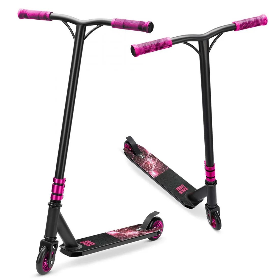 Trotinetă cu două roți BOLDCUBE Deluxe Stunt - Pink