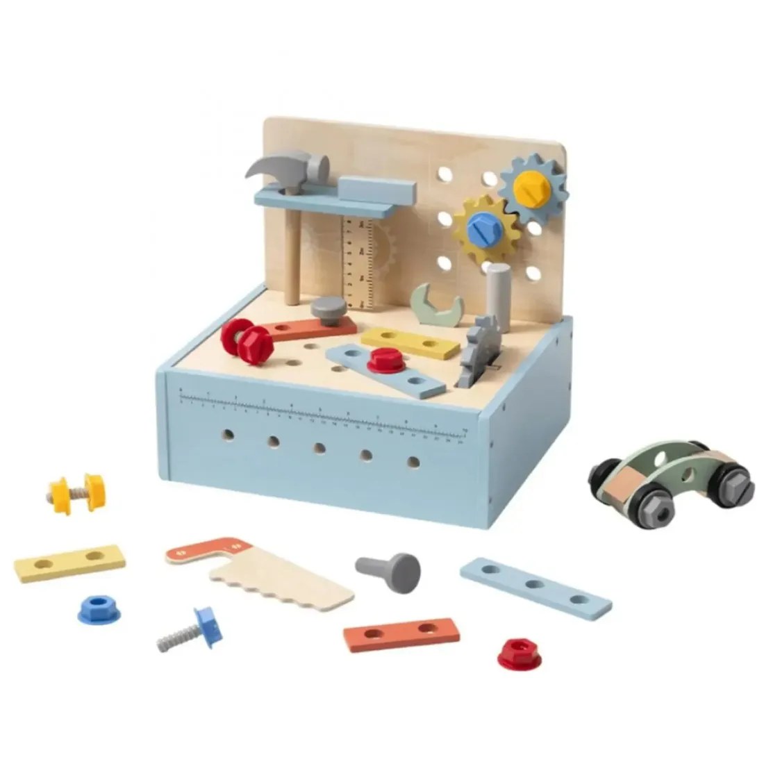 Atelier de masă din lemn Tooky Toys, 42 piese