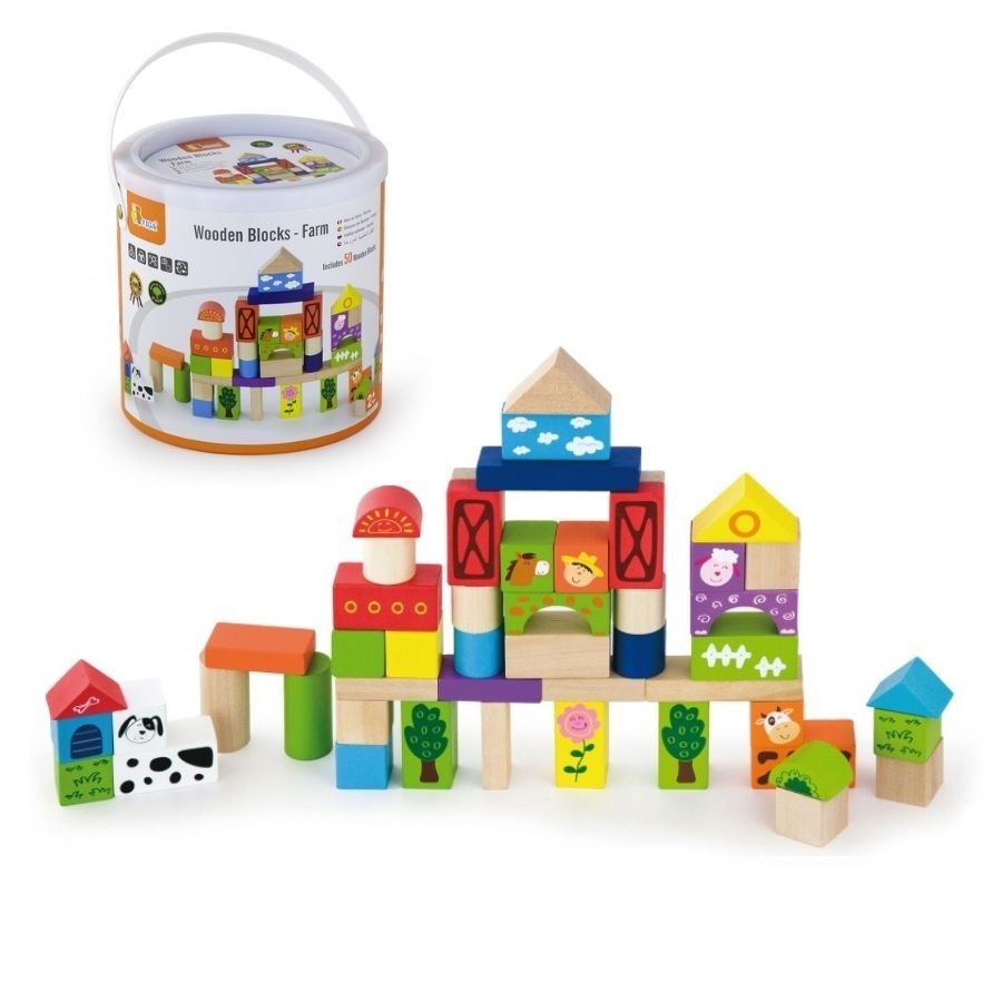 Constructor din lemn în cutie 50 piese – Ferma