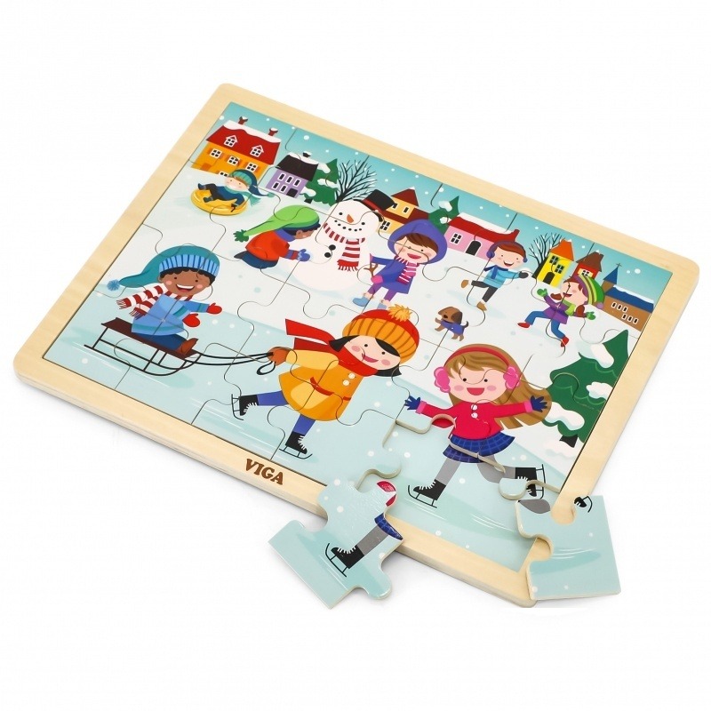 Patru anotimpuri Iarna - puzzle din lemn