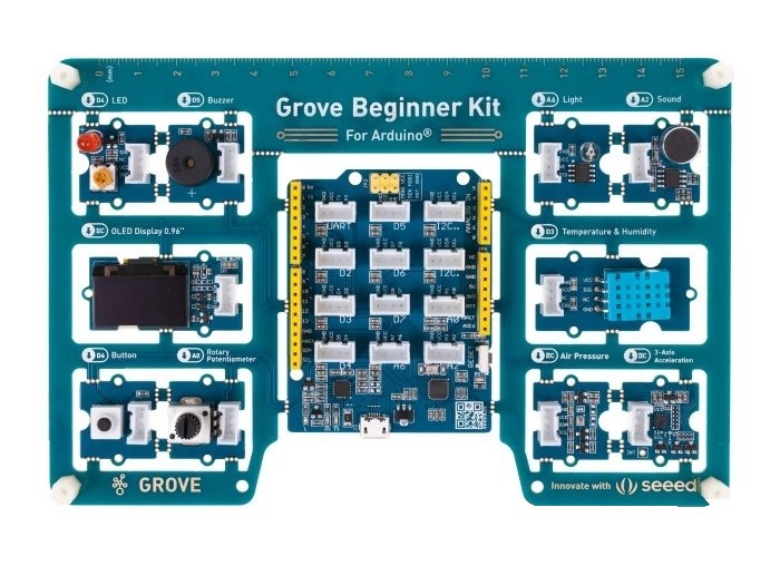 Grove - Kit de pornire Arduino - Placă compatibilă Arduino all-in-one cu 10 senzori și 12 proiecte